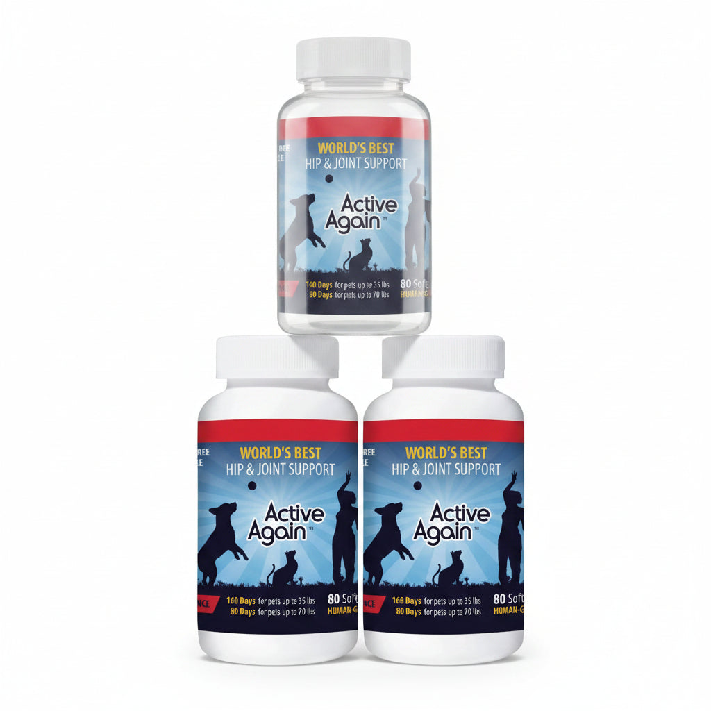 Active Again Joint Vet/Pet 80 Softgels - 3 Units Save 12% + Free Training Device