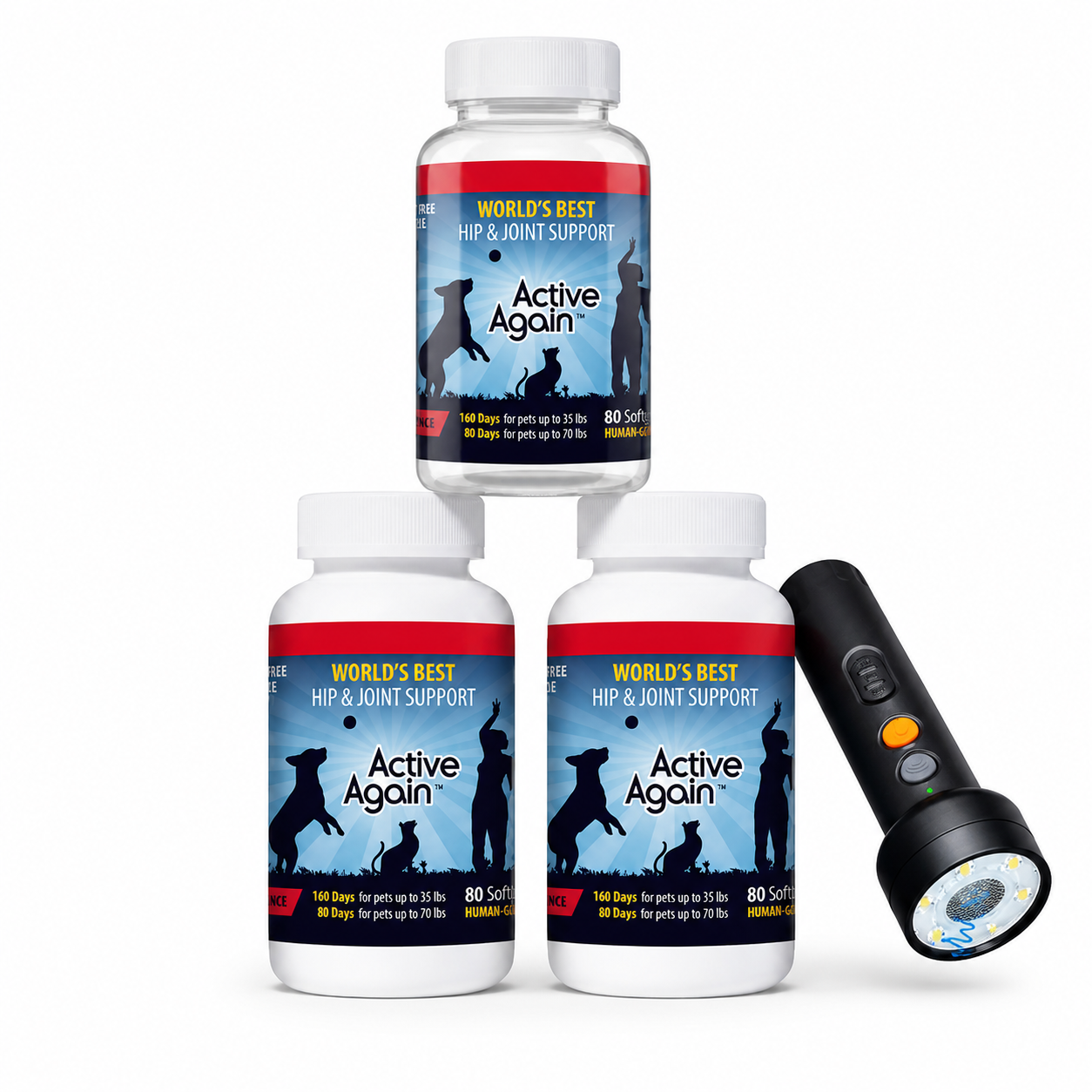 Active Again Joint Vet/Pet 80 Softgels - 3 Units Save 12% + Free Training Device
